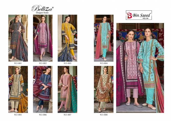 Bin Saeed Vol 4 By Belliza Summer Digital Printed Pure Cotton Dress Material Wholesalers In Delhi
